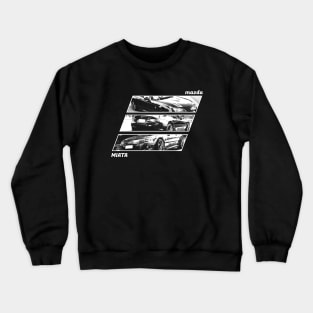 Mazda Miata MX-5 NC Black 'N White Archive 2 (Black Version) Crewneck Sweatshirt